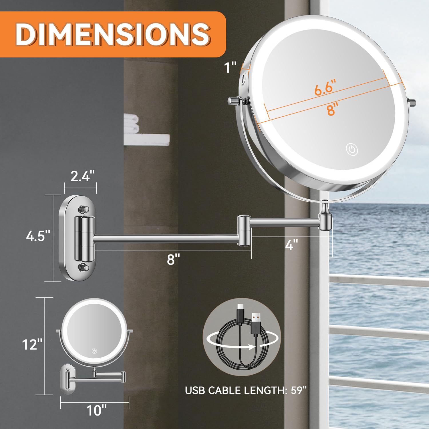 Auxmir 30X magnification close-up for precise brow shaping and eyeliner detail