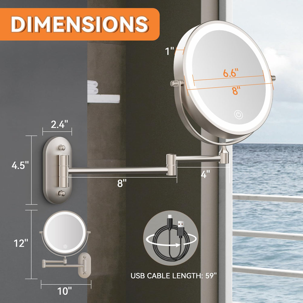 Auxmir 30x magnifying side closeup highlights precise grooming tasks like brows and eyeliner.