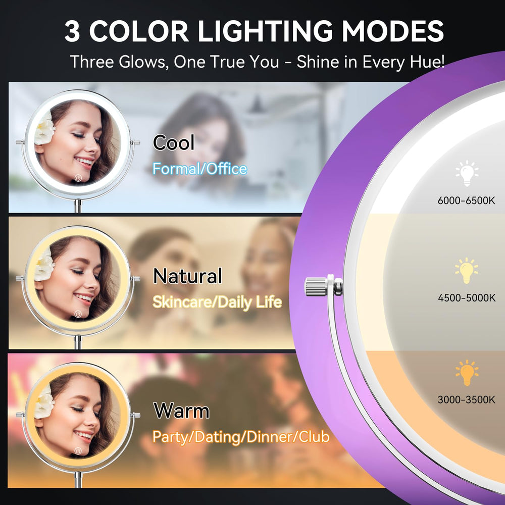 Auxmir 360-degree rotation for easy angle adjustment during makeup