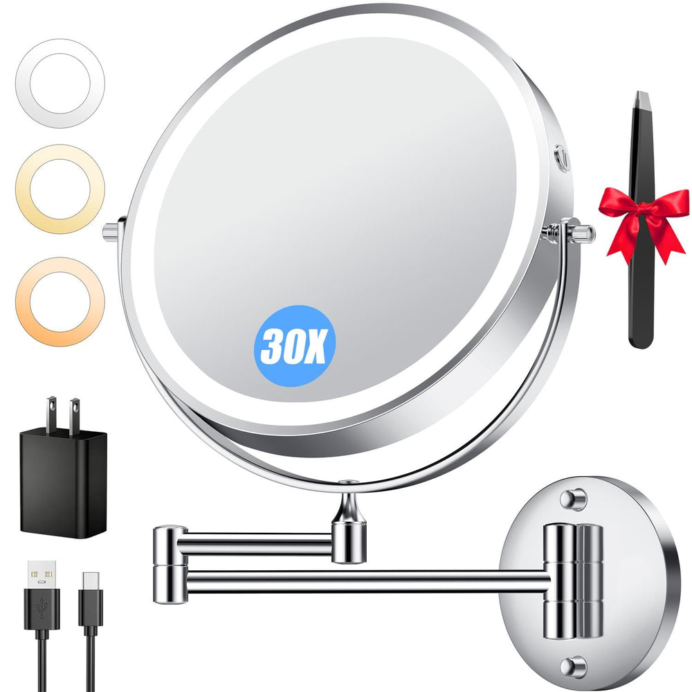 Auxmir 9inch large-view mirror provides broad makeup application area for quick routines.