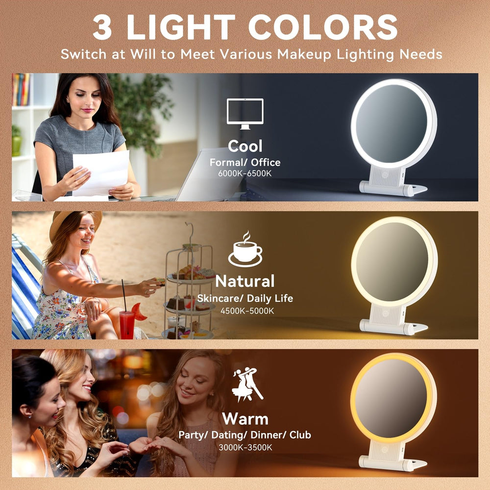 Auxmir double-sided mirror for wide view and magnified detail