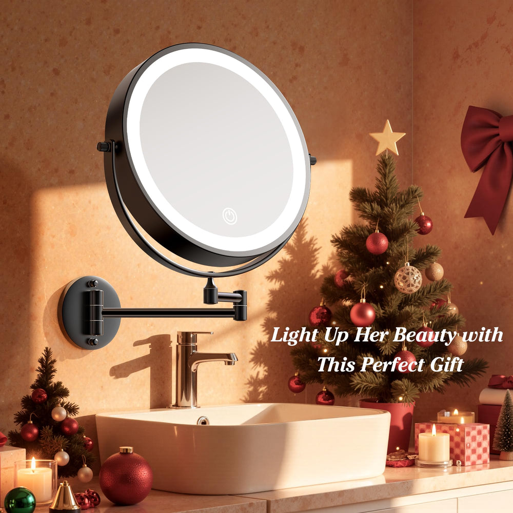 Auxmir lighted vanity mirror with three LED colors for natural-looking makeup.