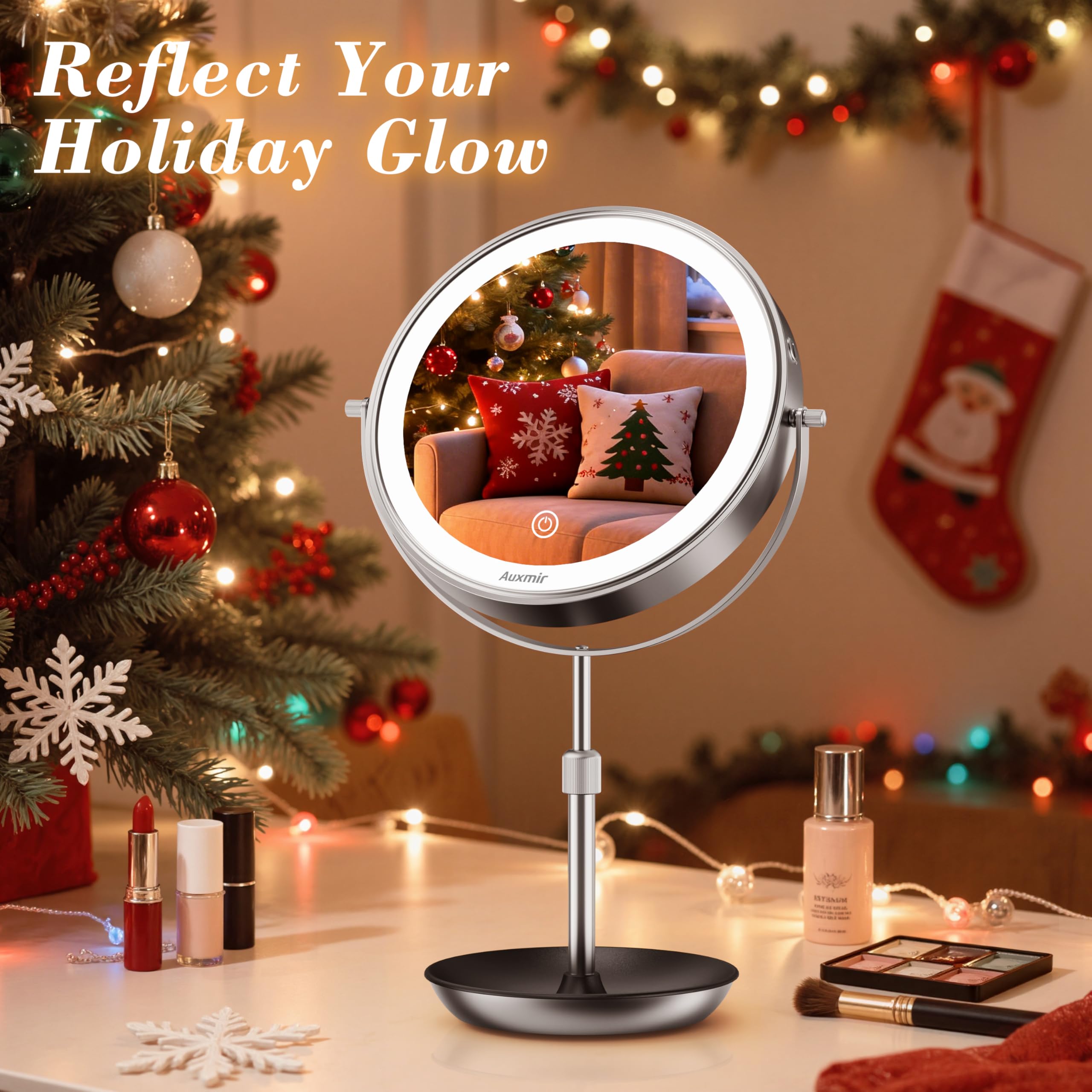 Auxmir rechargeable 3000mAh mirror for wireless vanity use