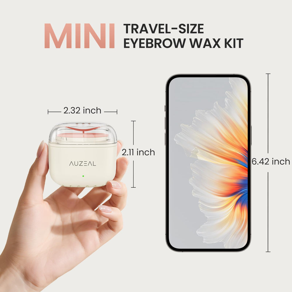 AUZEAL mini eyebrow wax kit USB portable design for on-the-go waxing.
