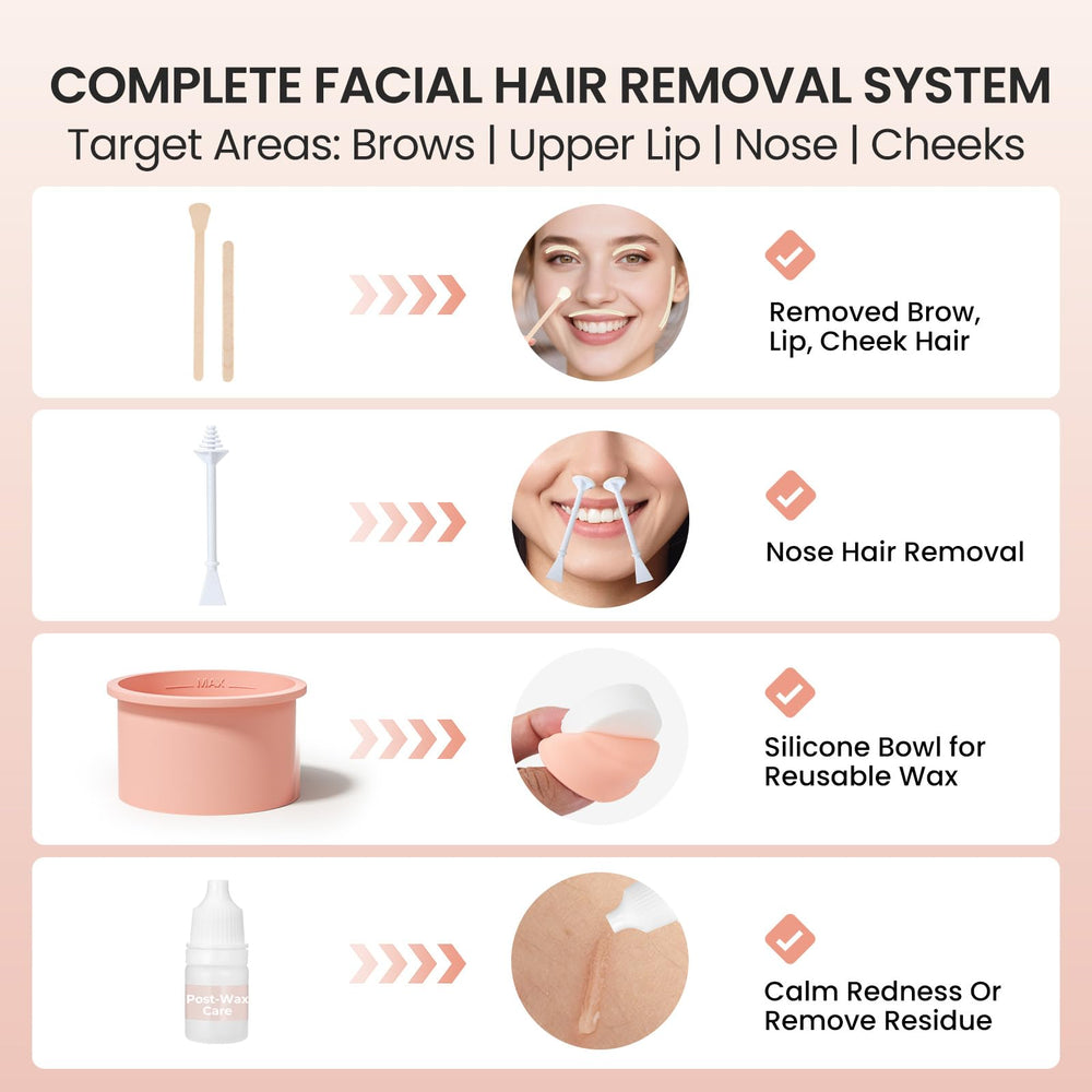 AUZEAL brow wax beads provide smooth, consistent results.
