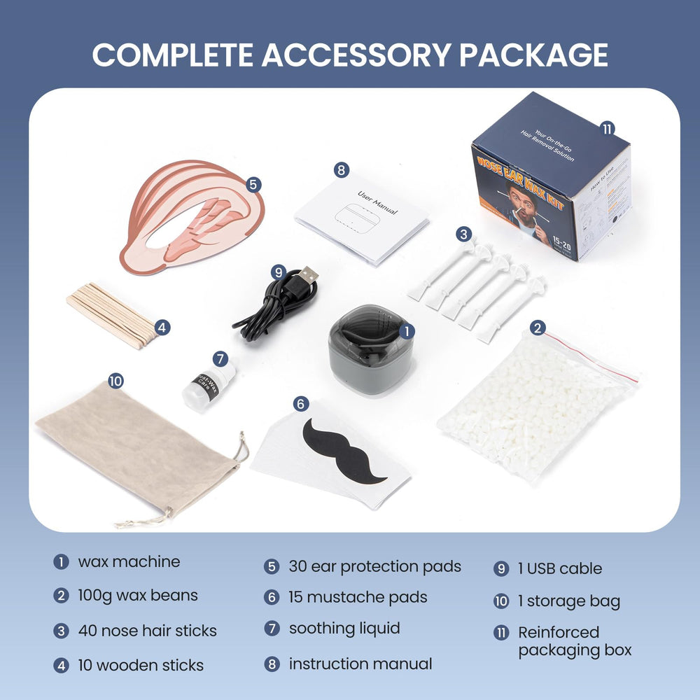 AUZEAL Nose Wax Kit offers weeks of neatness from a single application.