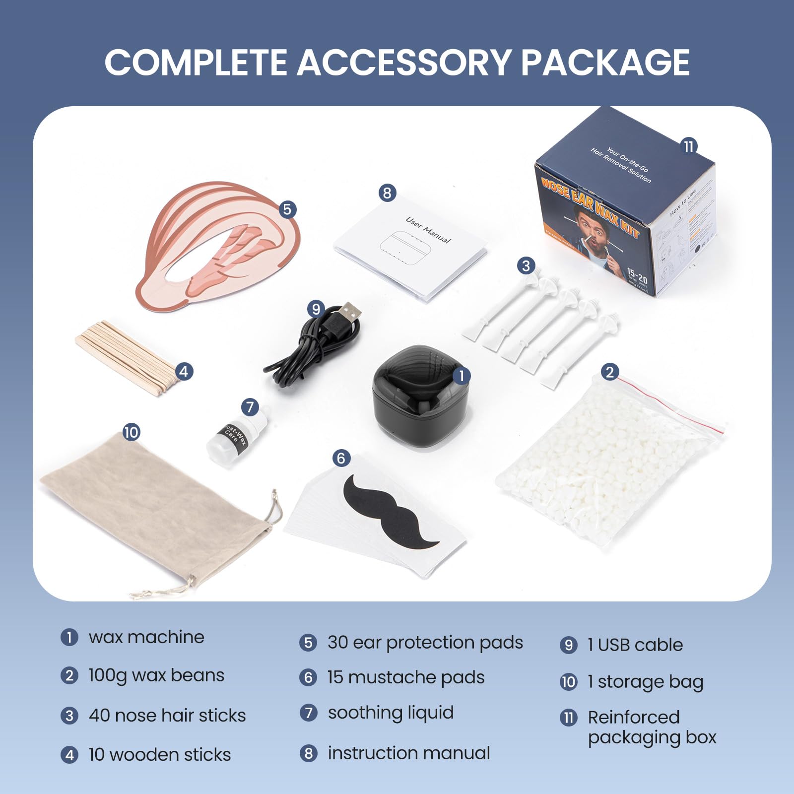 AUZEAL nose wax kit portable compact design fits in pocket