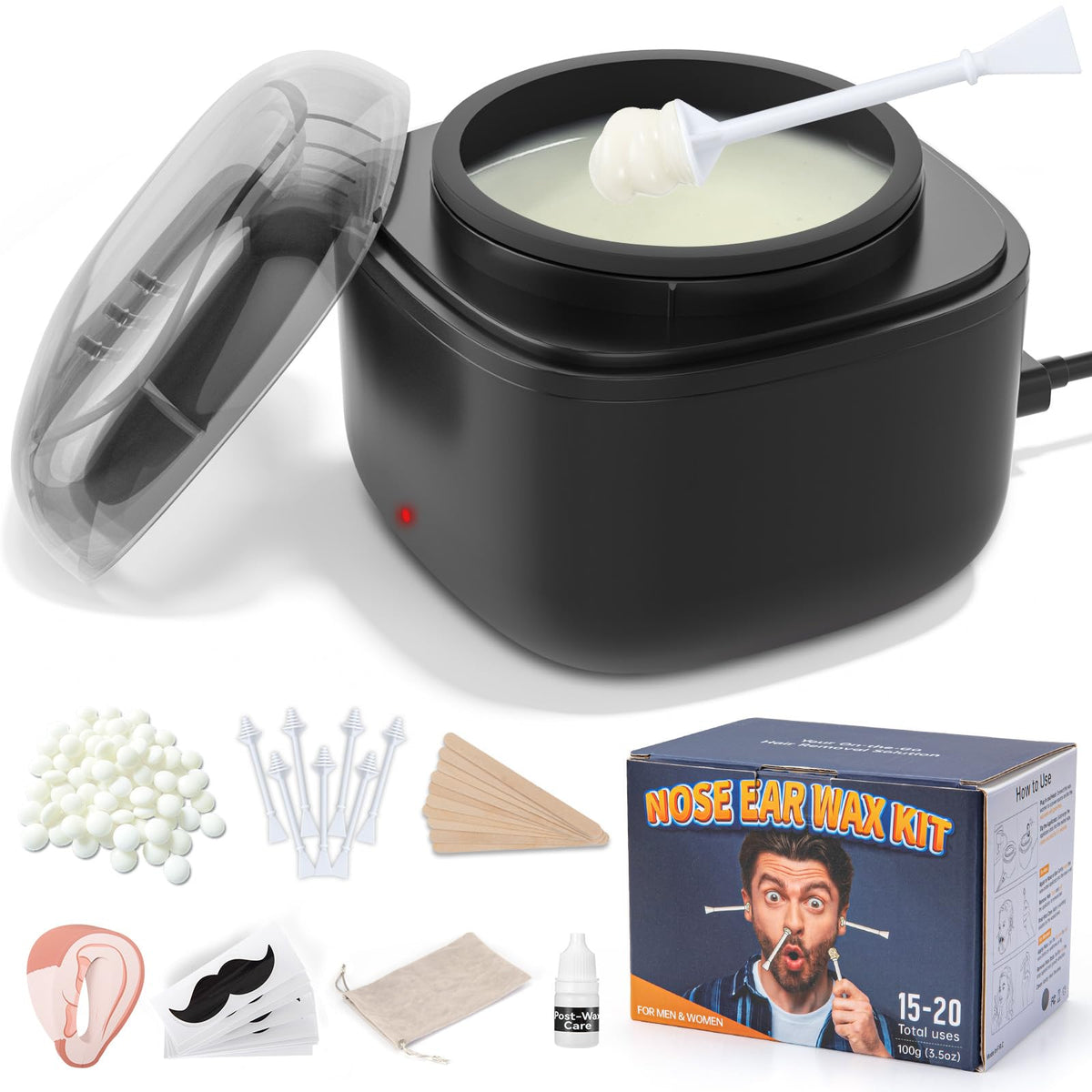 AUZEAL nose wax kit travel case shows portable design for grooming on the go