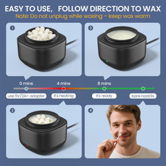 AUZEAL nose wax kit Type-C fast heat for quick melt