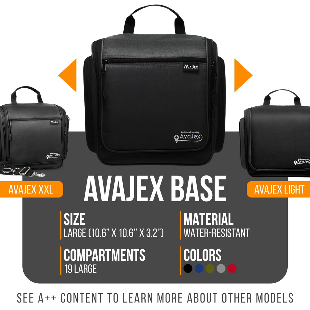 AvaJex bag opened to reveal 19 compartments for tidy packing.