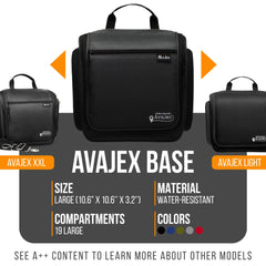 AvaJex bag opened to reveal 19 compartments for tidy packing.
