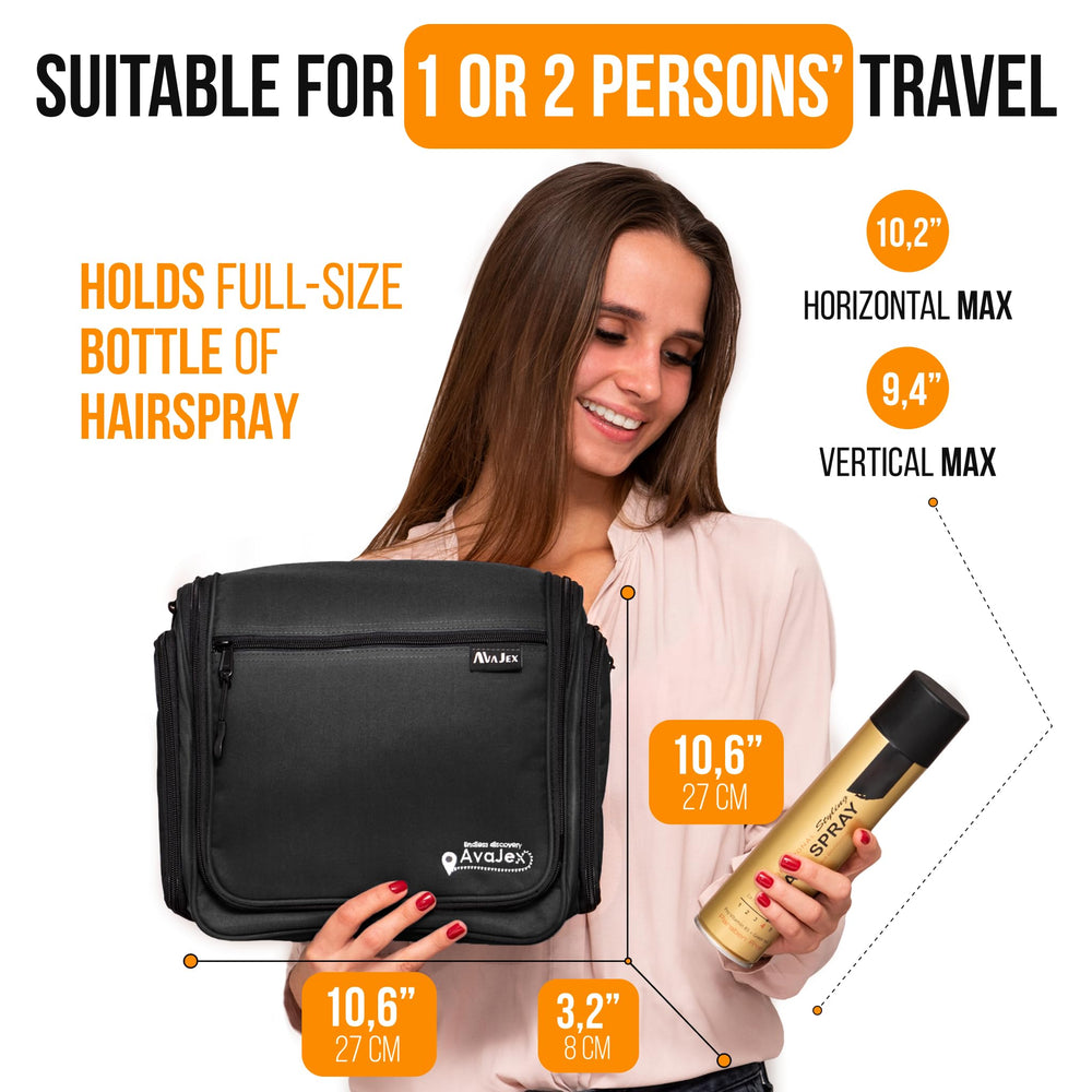 AvaJex bag with durable zippers designed for frequent travelers.