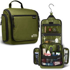 AvaJex travel toiletry bag shows full-size bottles for convenient packing.