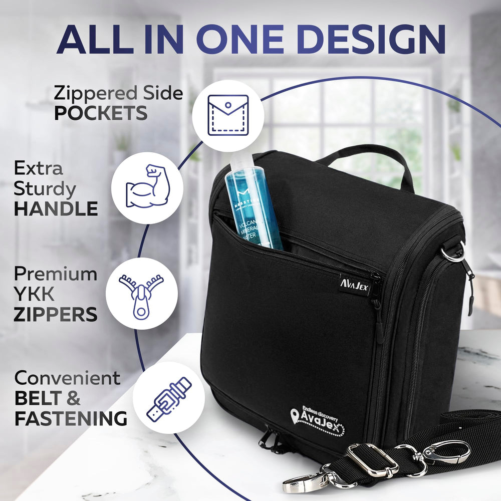 AvaJex waterproof lining bag highlights spill protection to keep clothes clean during travel.