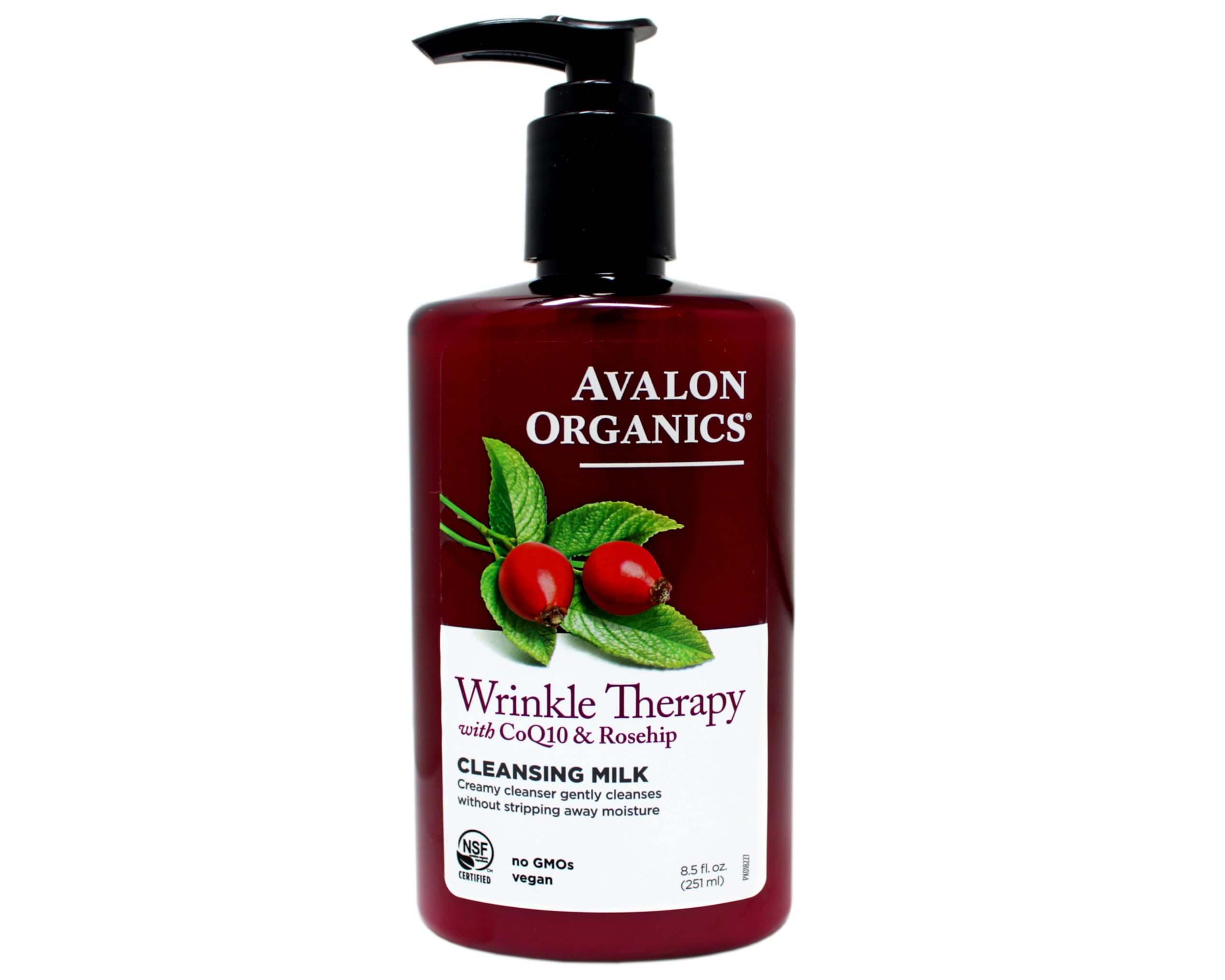 Avalon Organics CoQ10 Cleansing Milk dispensing action for quick routine.