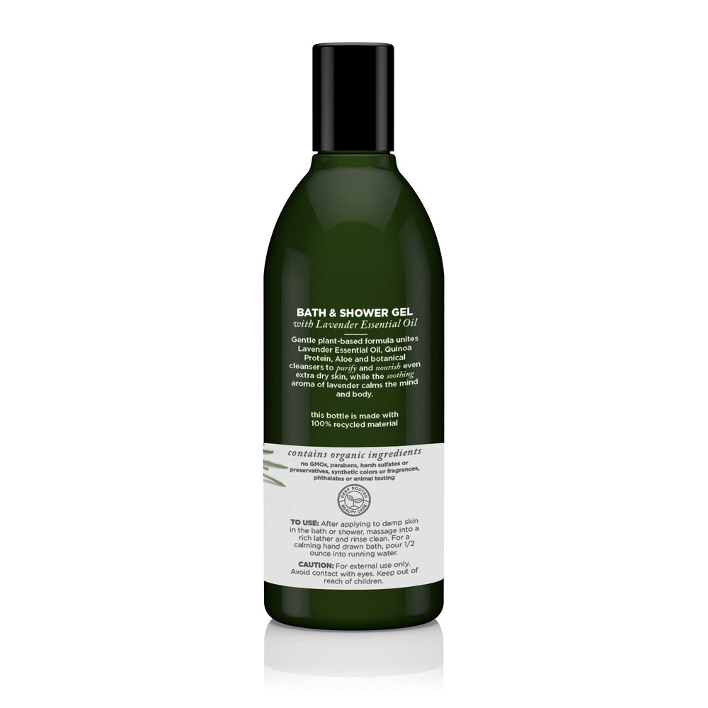 Avalon Organics Nourishing Lavender label close-up with NSF organic certification mention.