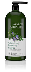 Avalon Organics Rosemary Shampoo bottle shows vegan organic cleansing and volume potential