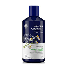 Avalon Organics Therapy Medicated Anti-Dandruff Shampoo bottle provides soothing scalp cleansing.