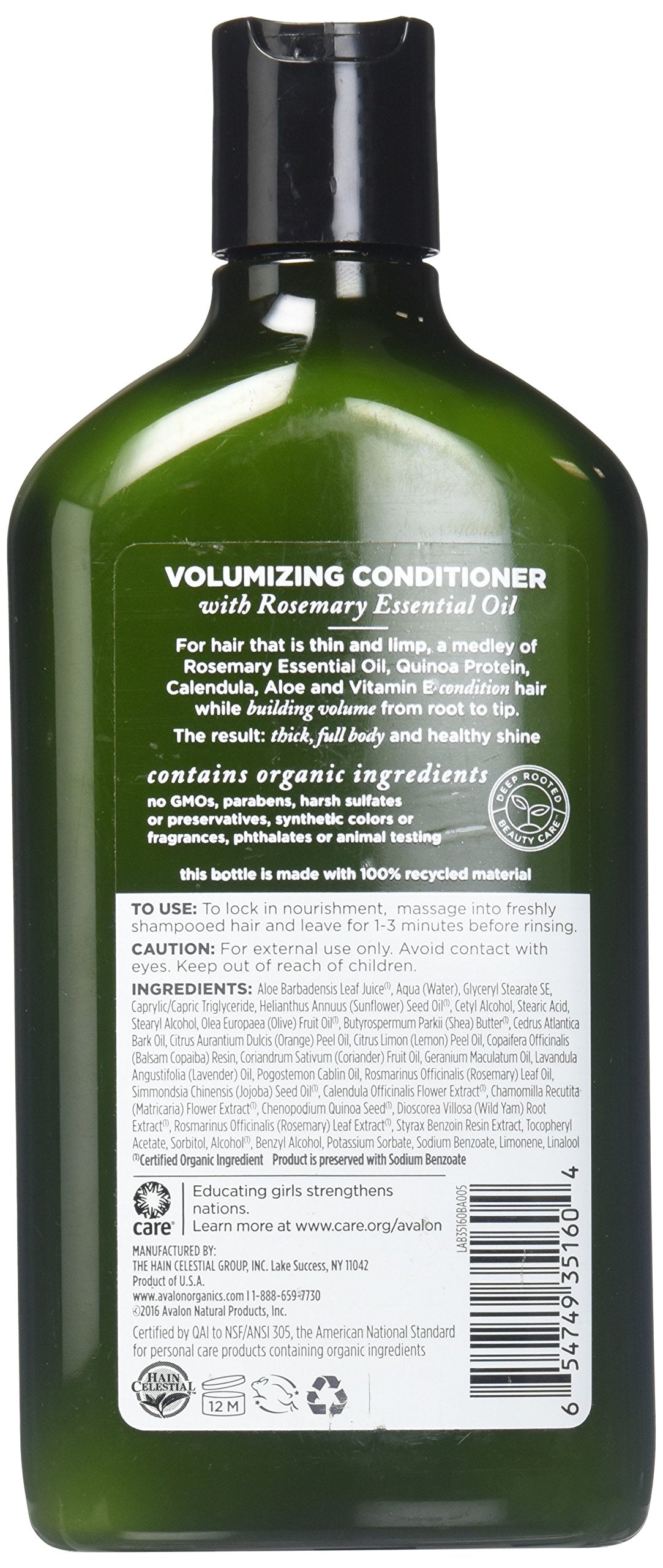 Applying Avalon Organics Rosemary conditioner to wet hair for conditioning and volume