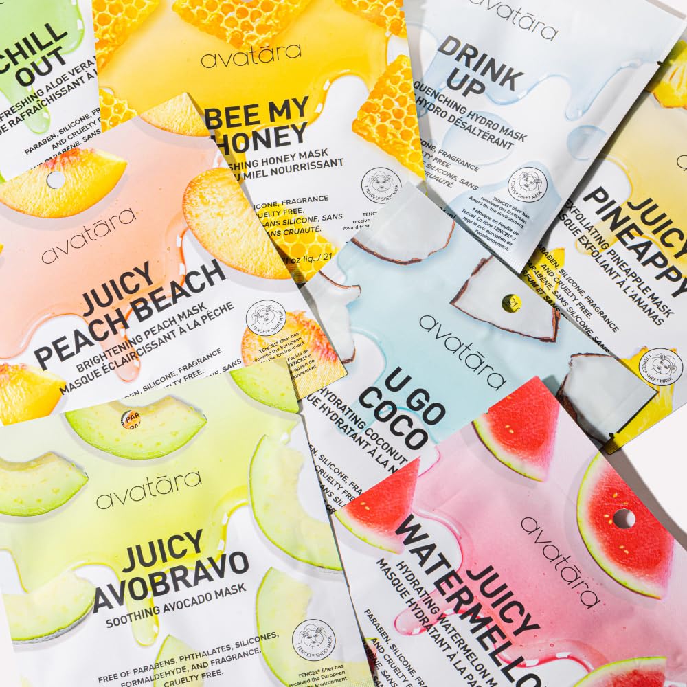 Avatara All-Stars sheet masks powered by K-Beauty tech for advanced care.