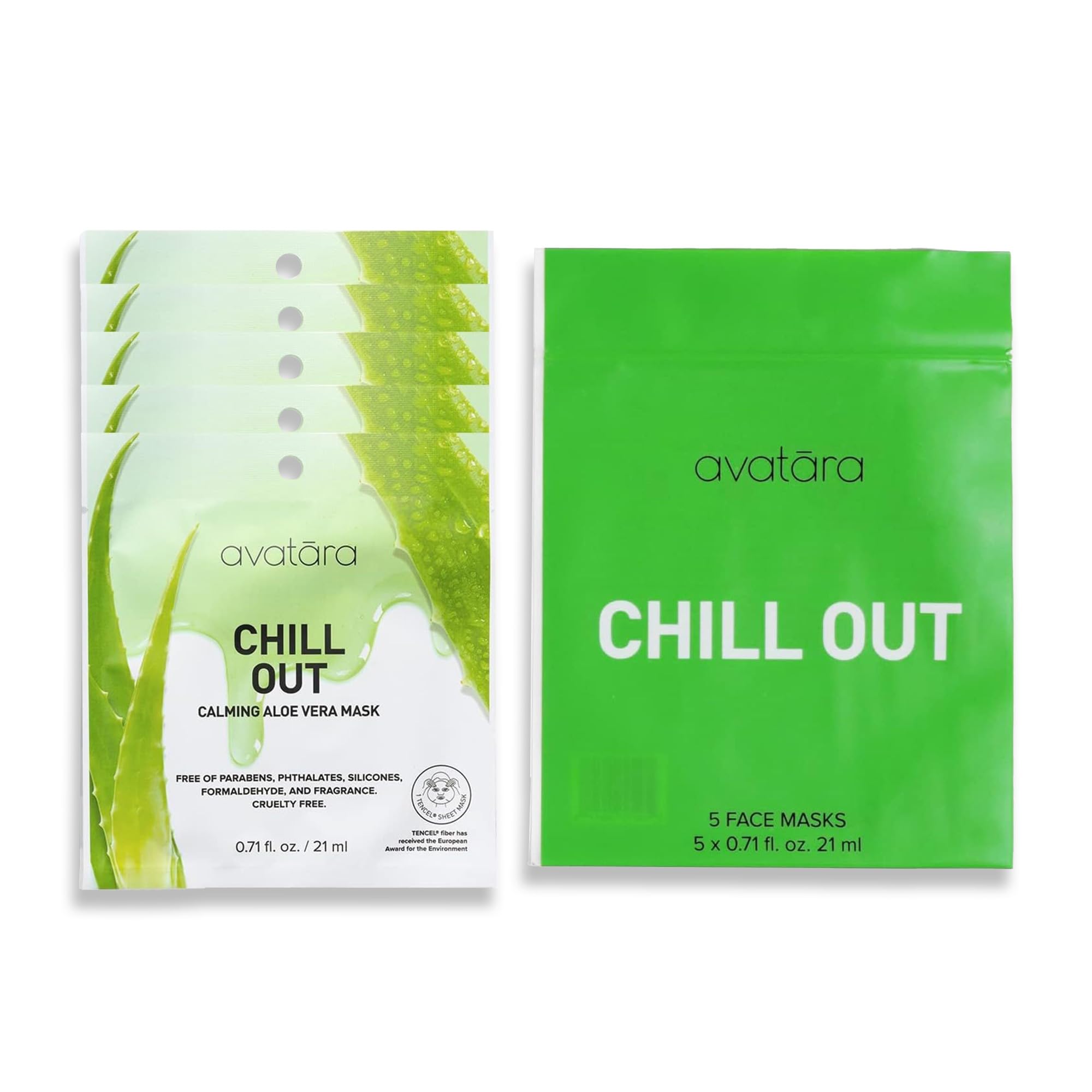 Avatara Chill Out face mask sheet drenched-essence for hydration and glow.