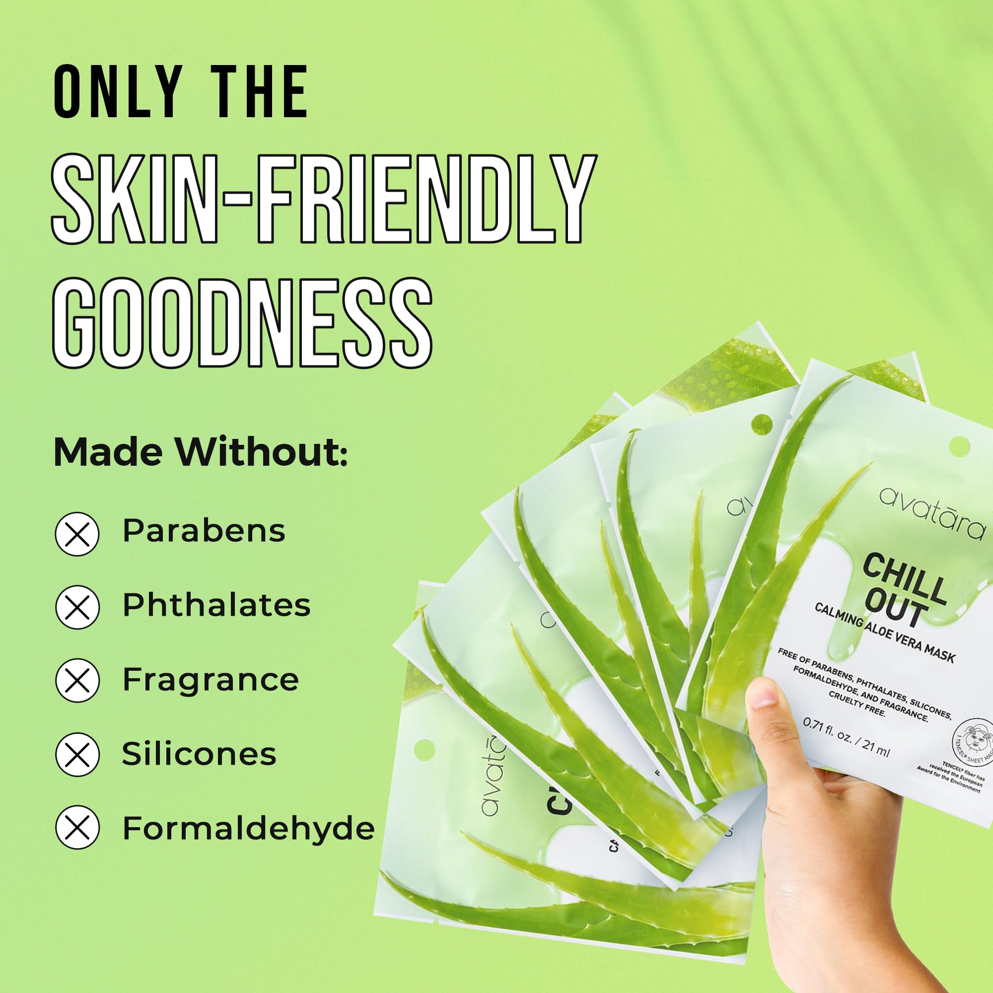 Avatara Chill Out refreshing-glow application enhances radiance.