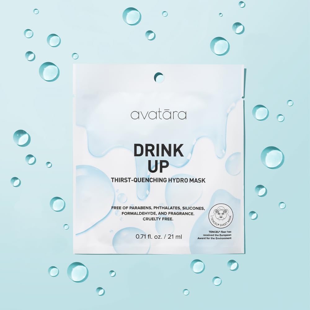 Avatara Drink Up fragrance-free label communicates clean, sensitive-skin friendly formula.