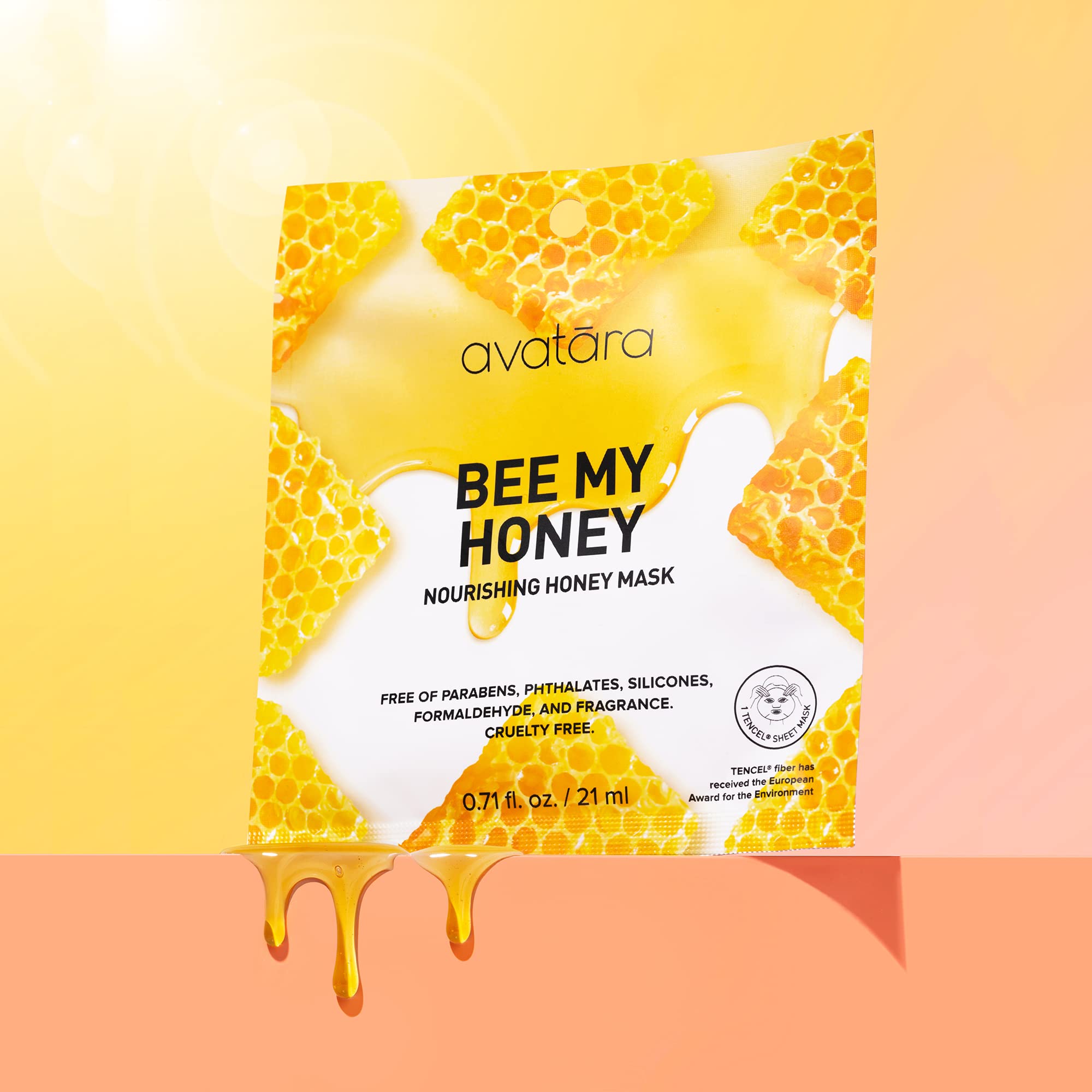 Avatara Get Up & Slay masks on face close-up during a spa-like routine.