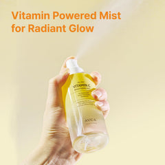AVCA All Day Vitamin C Mist ingredients view highlighting glutathione and vitamins.