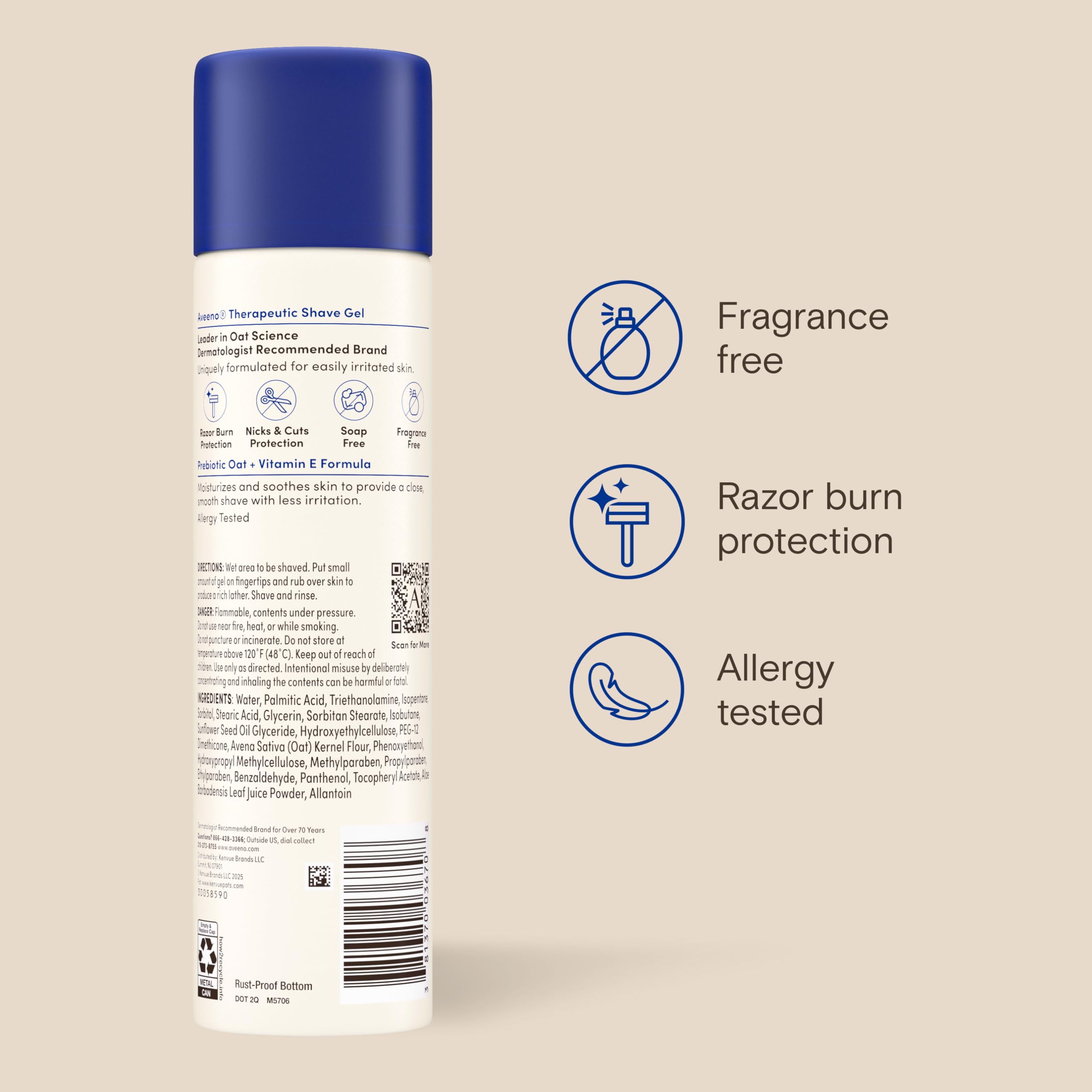 Aveeno tube in bathroom lifestyle setting showing daily routine comfort