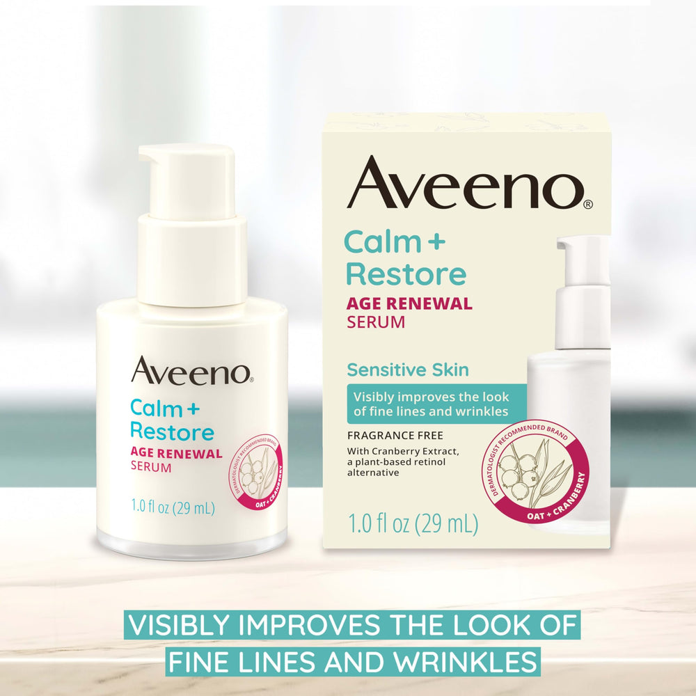 Aveeno Calm Restore fragrance-free label on bottle