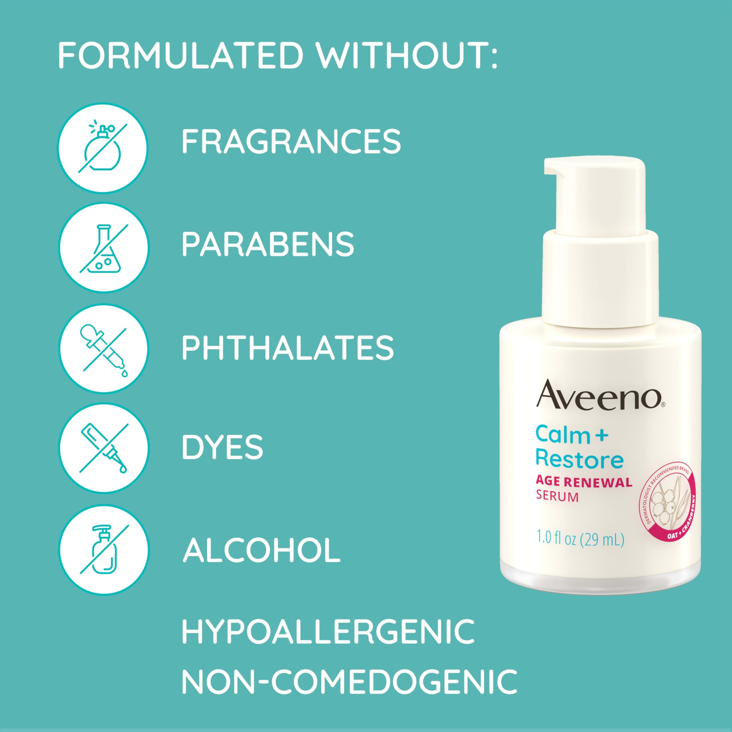 Aveeno Calm Restore hypoallergenic formula for delicate skin