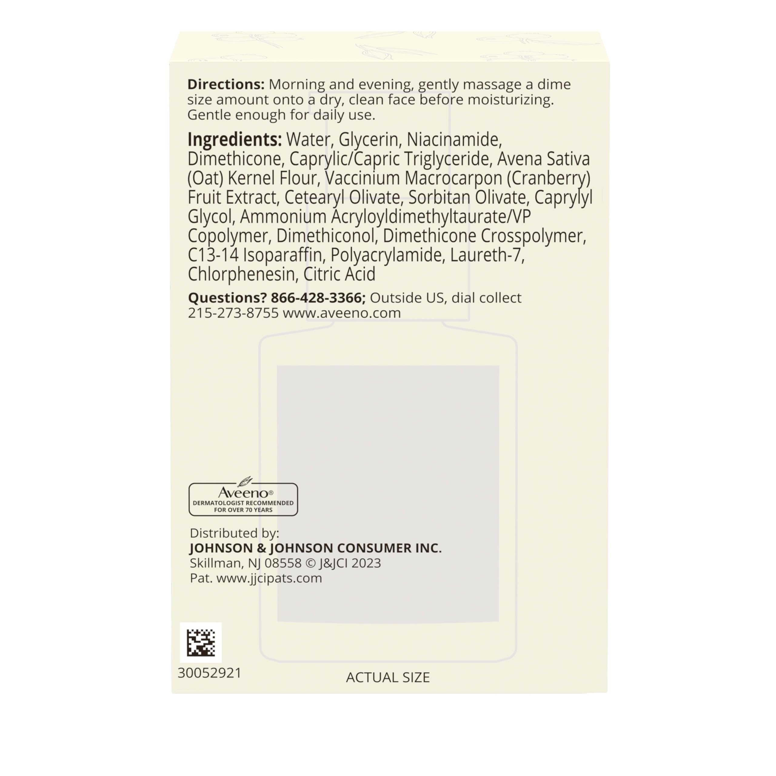 Aveeno Calm Restore serum texture close-up showing smooth finish