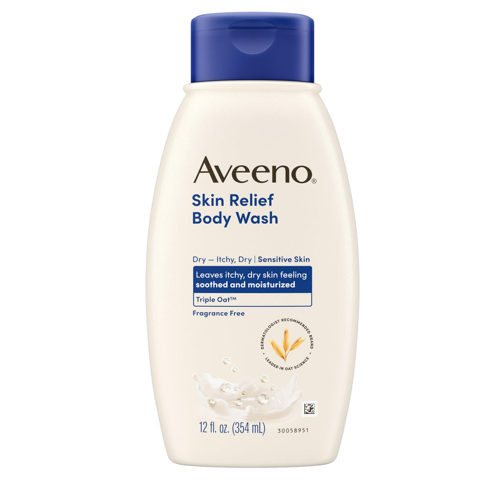 Aveeno Skin Relief, textura del complejo triple de avena para cuidado diario.
