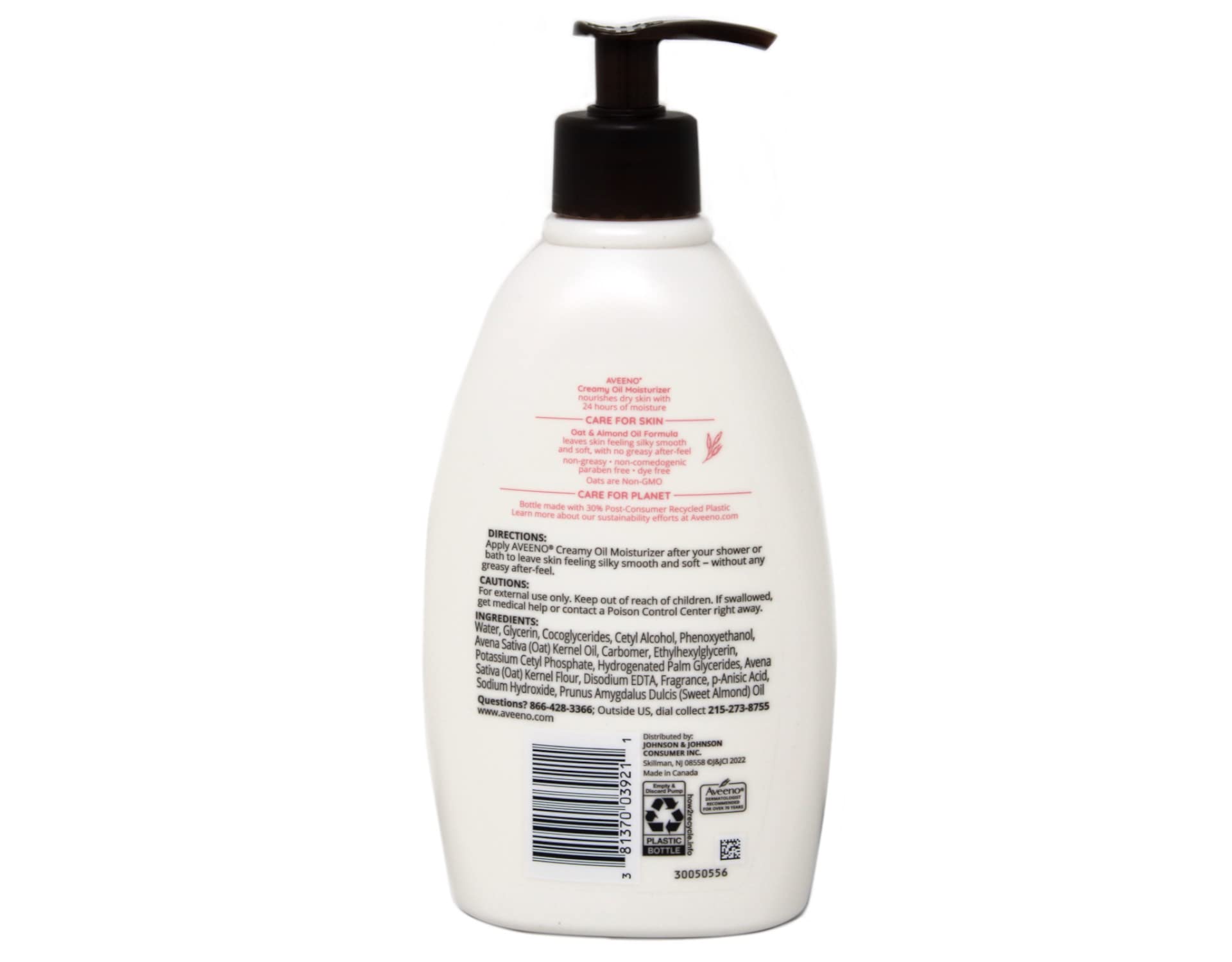 Aveeno Creamy Oil applied to skin delivers soft hydration.