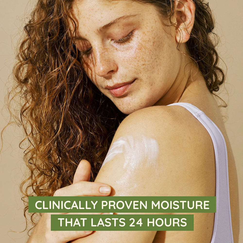 Aveeno Daily Moisturizing Lotion in hand, demonstrating quick absorption.