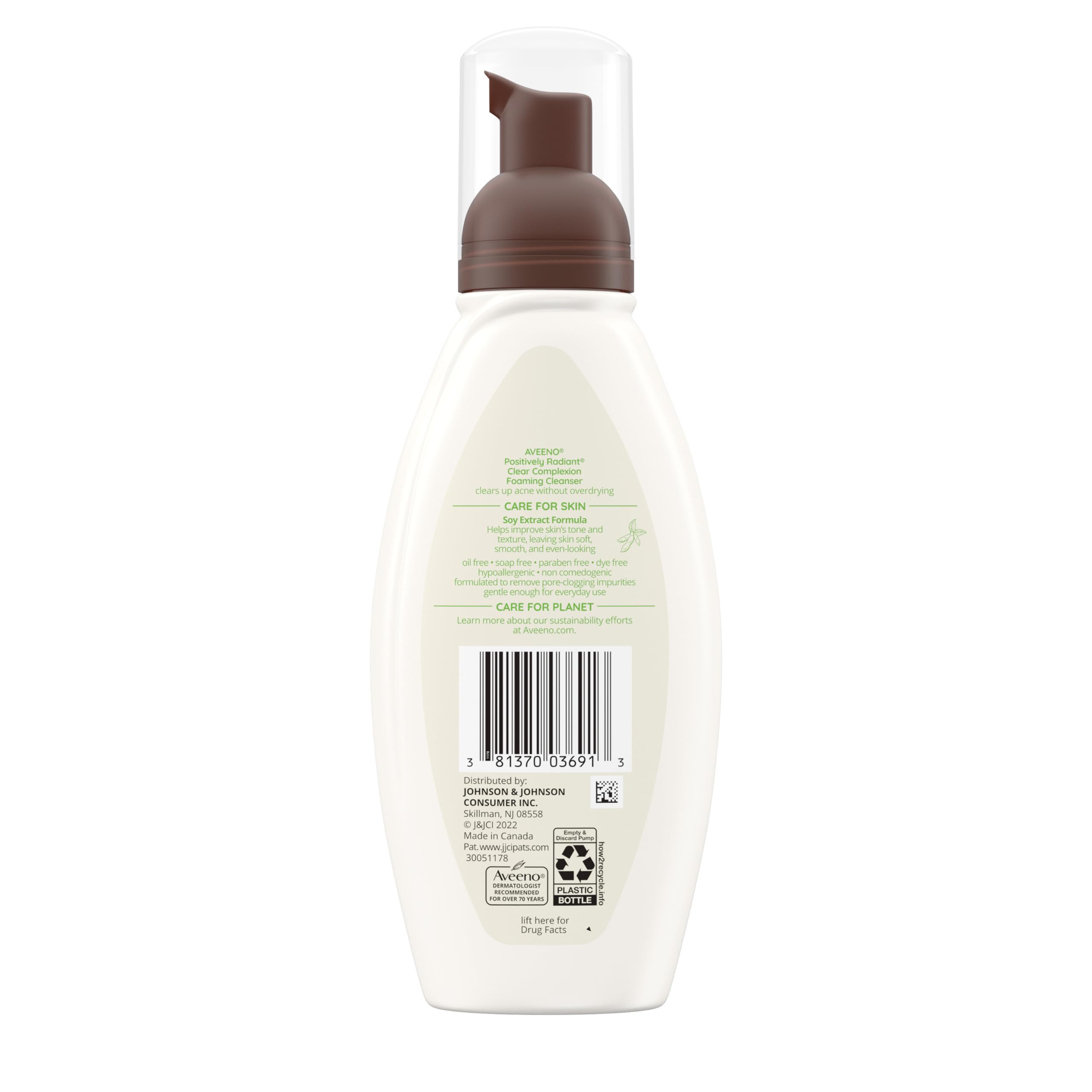 Aveeno daily-use routine image showing morning and night skincare steps.