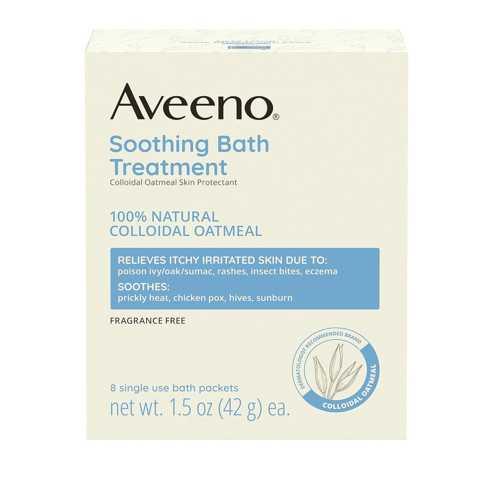 Sensitive-skin friendly Aveeno fragrance-free bath treatment product