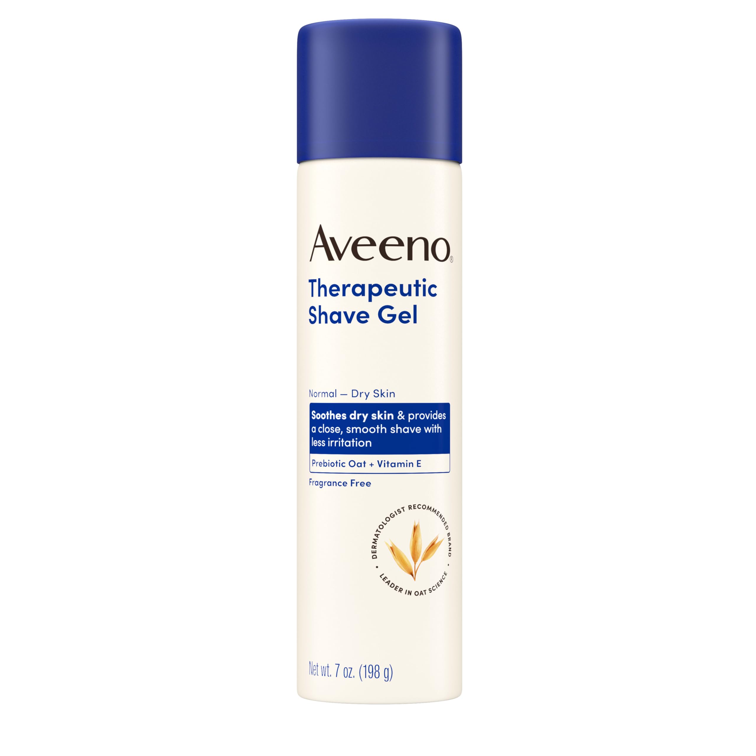 Aveeno front packaging 7 oz showing tube and clear benefit of gentle shave