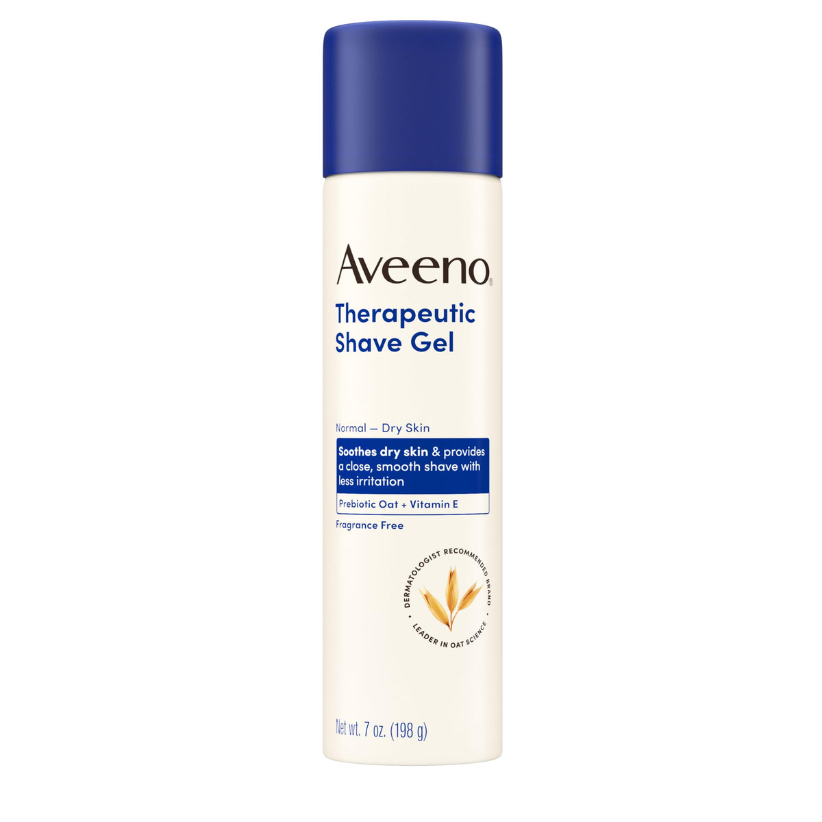 Aveeno front packaging 7 oz showing tube and clear benefit of gentle shave
