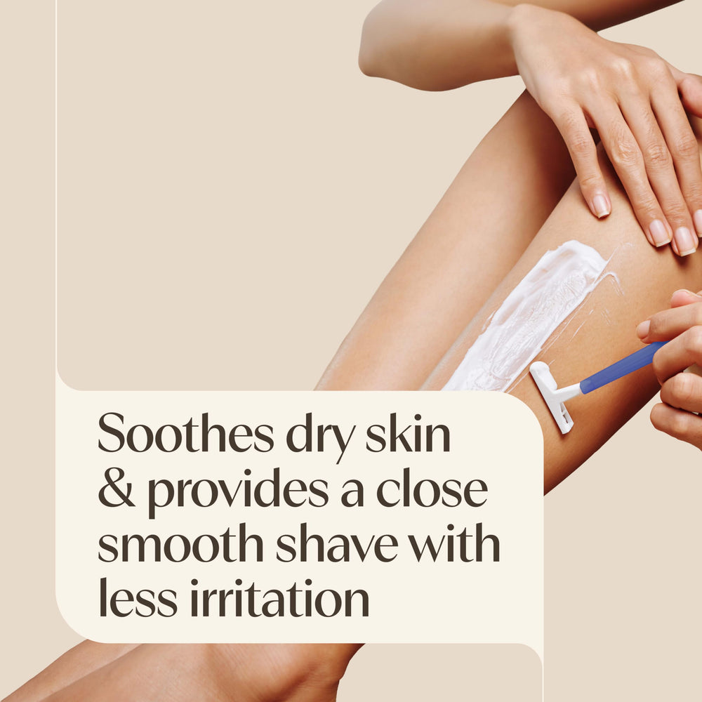 Aveeno gel lather texture demonstrating rich foam for smooth glide