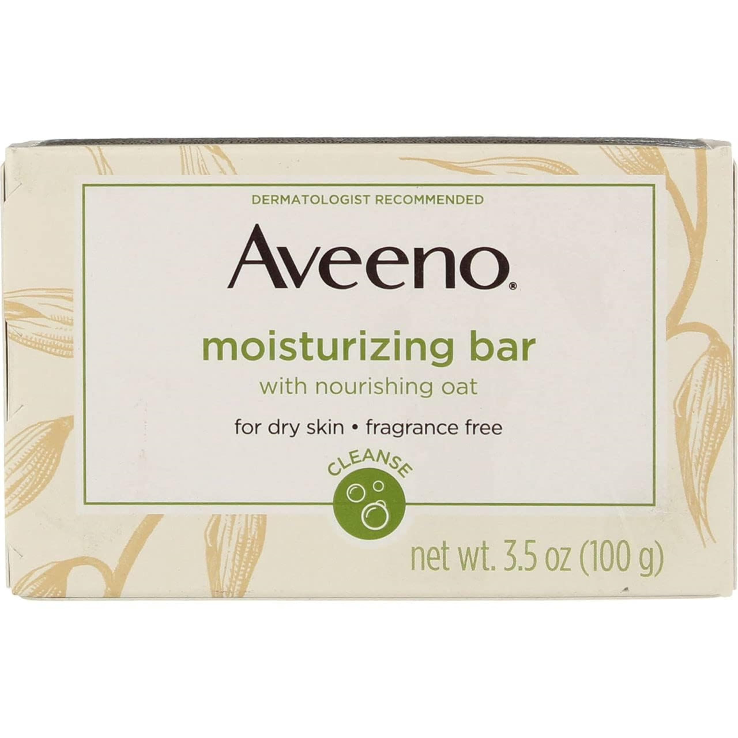 Aveeno Moisturizing Bar packshot with six bars for daily gentle cleansing