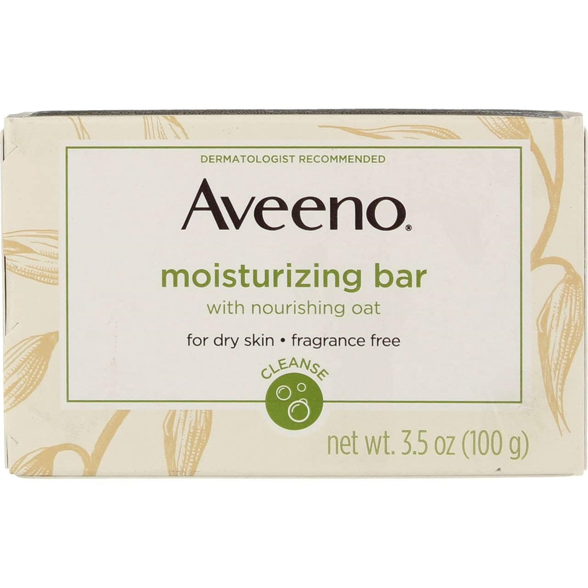 Aveeno Moisturizing Bar packshot with six bars for daily gentle cleansing