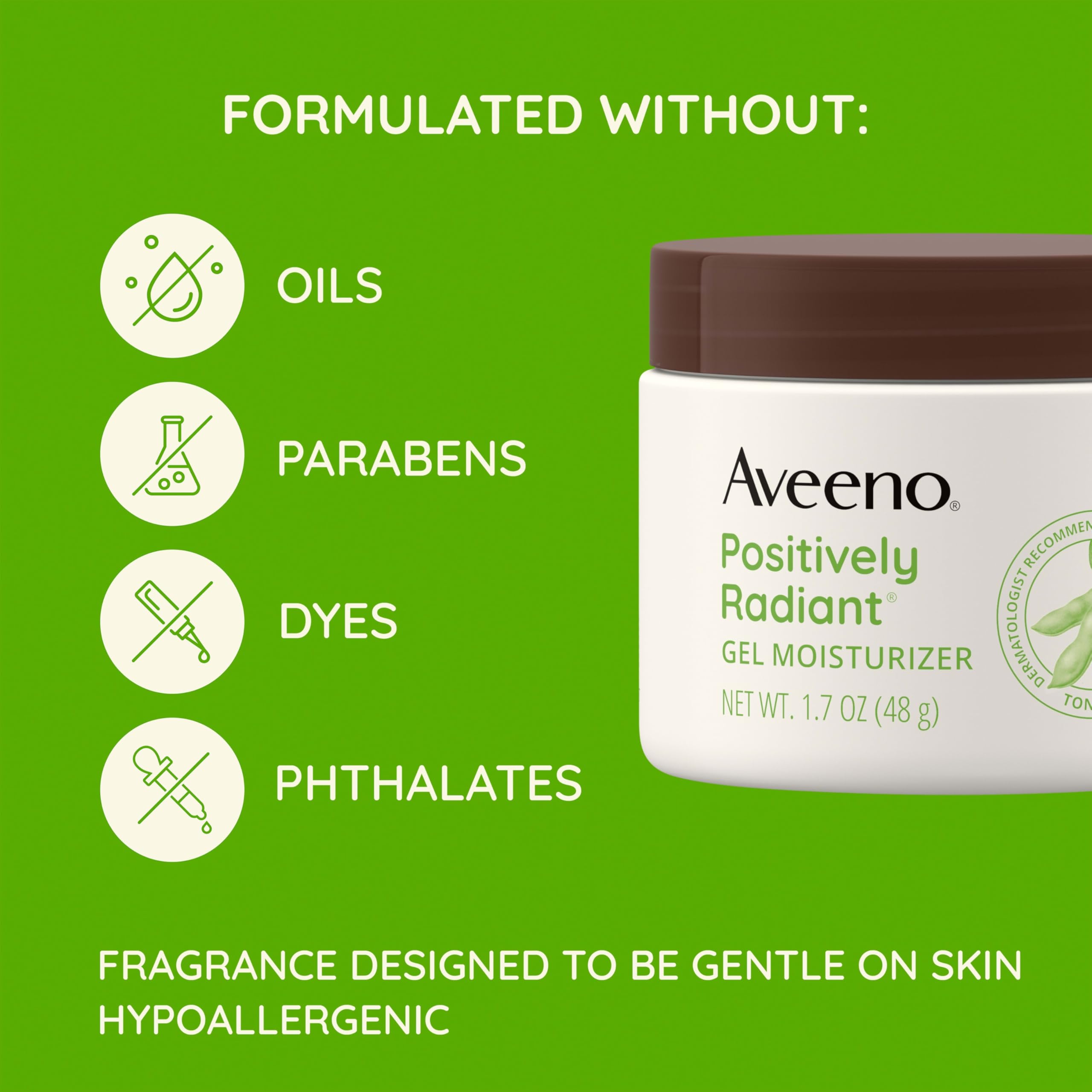 Aveeno Positively Radiant after-cleansing application on the face shows smooth, soft skin.