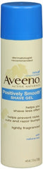 Aveeno Positively Smooth Shave Gel bottle; moisturizing, soothing shave