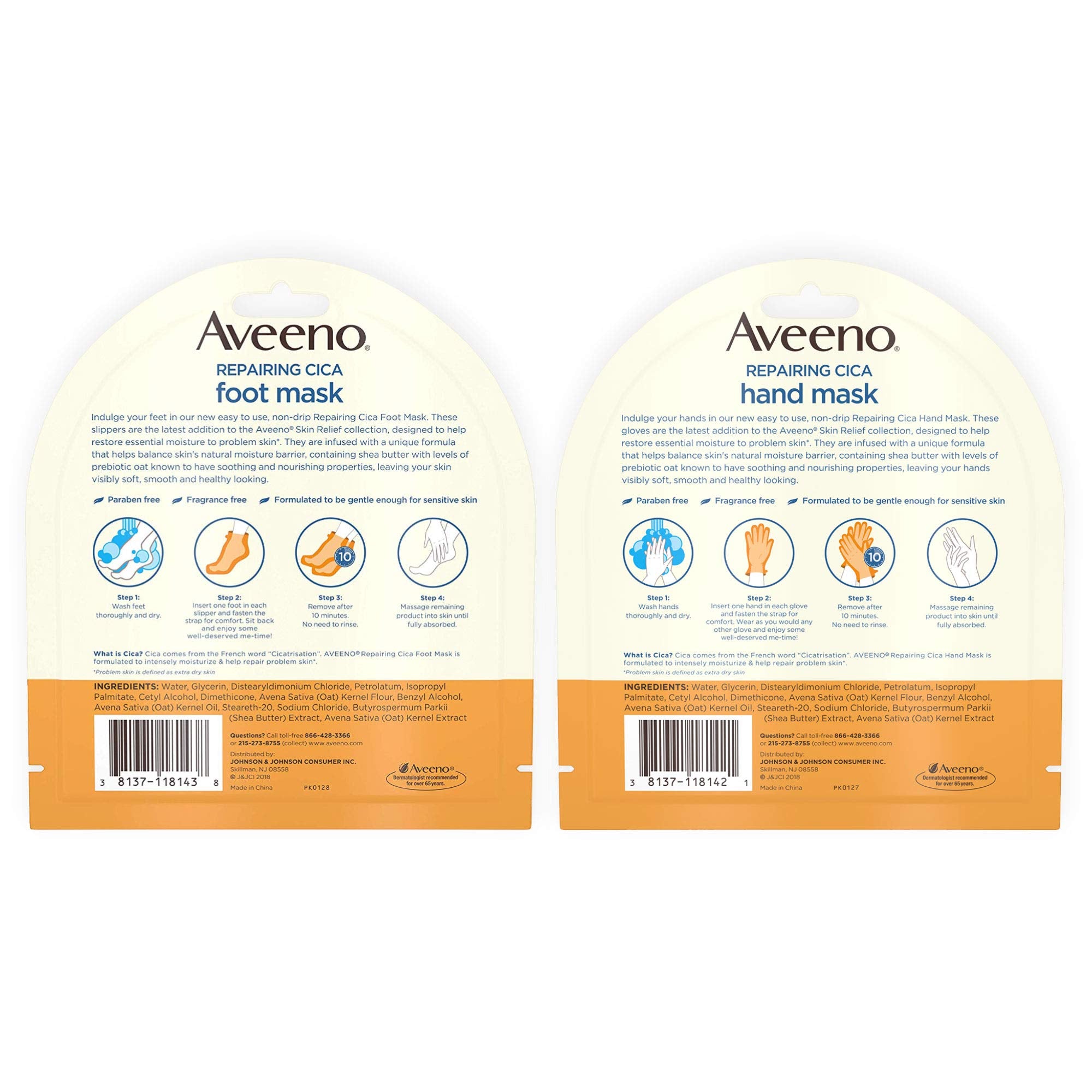 Aveeno Repairing CICA hand mask gloves providing nourishing hydration for extra-dry hands