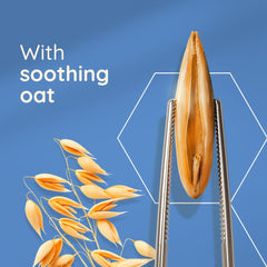 Aveeno Skin Relief Soothing Shampoo label closeup emphasizes soap-free and light scent