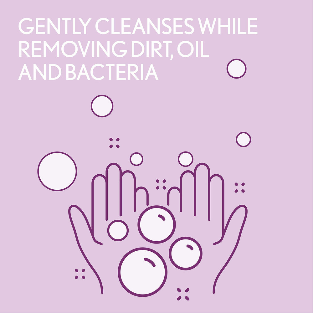 Aveeno Stress Relief Body Wash lavender-chamomile scent for relaxation during shower