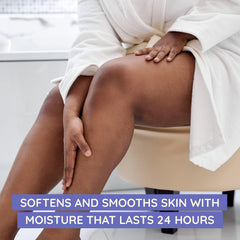 Aveeno Stress Relief Lotion texture-absorption shows non-greasy formula that absorbs quickly.