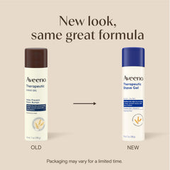 Aveeno close-up label highlighting oat and vitamin E for soothing skin